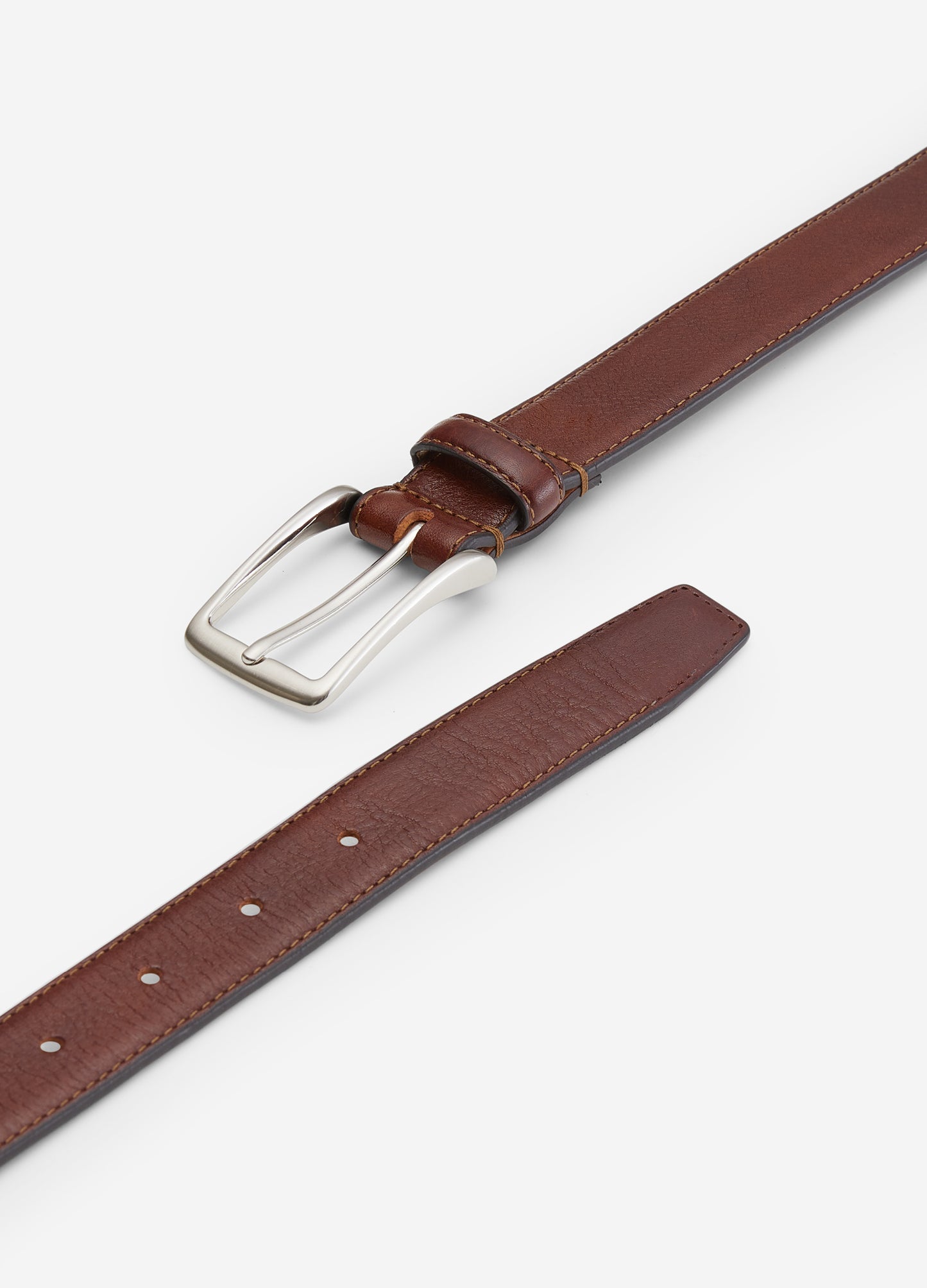 Stitched Leather Belt Tan