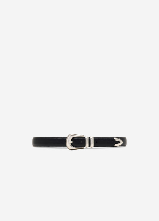 Western Leather Belt Black