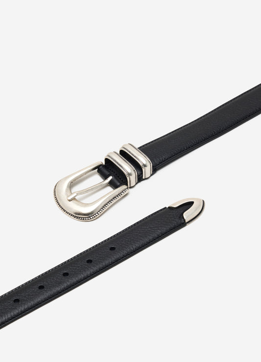 Western Leather Belt Black