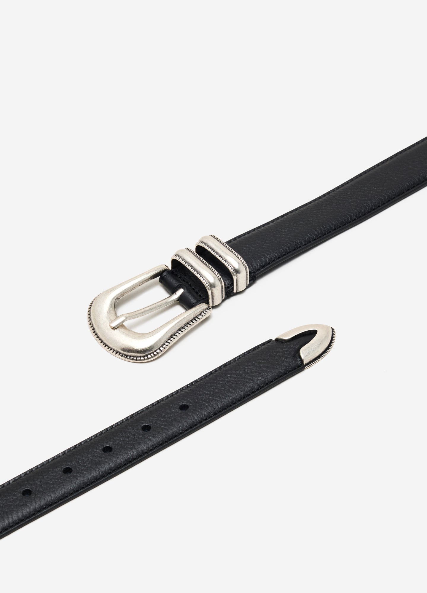 Western Leather Belt Black