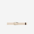 Leather Trim Elastic Belt Cream