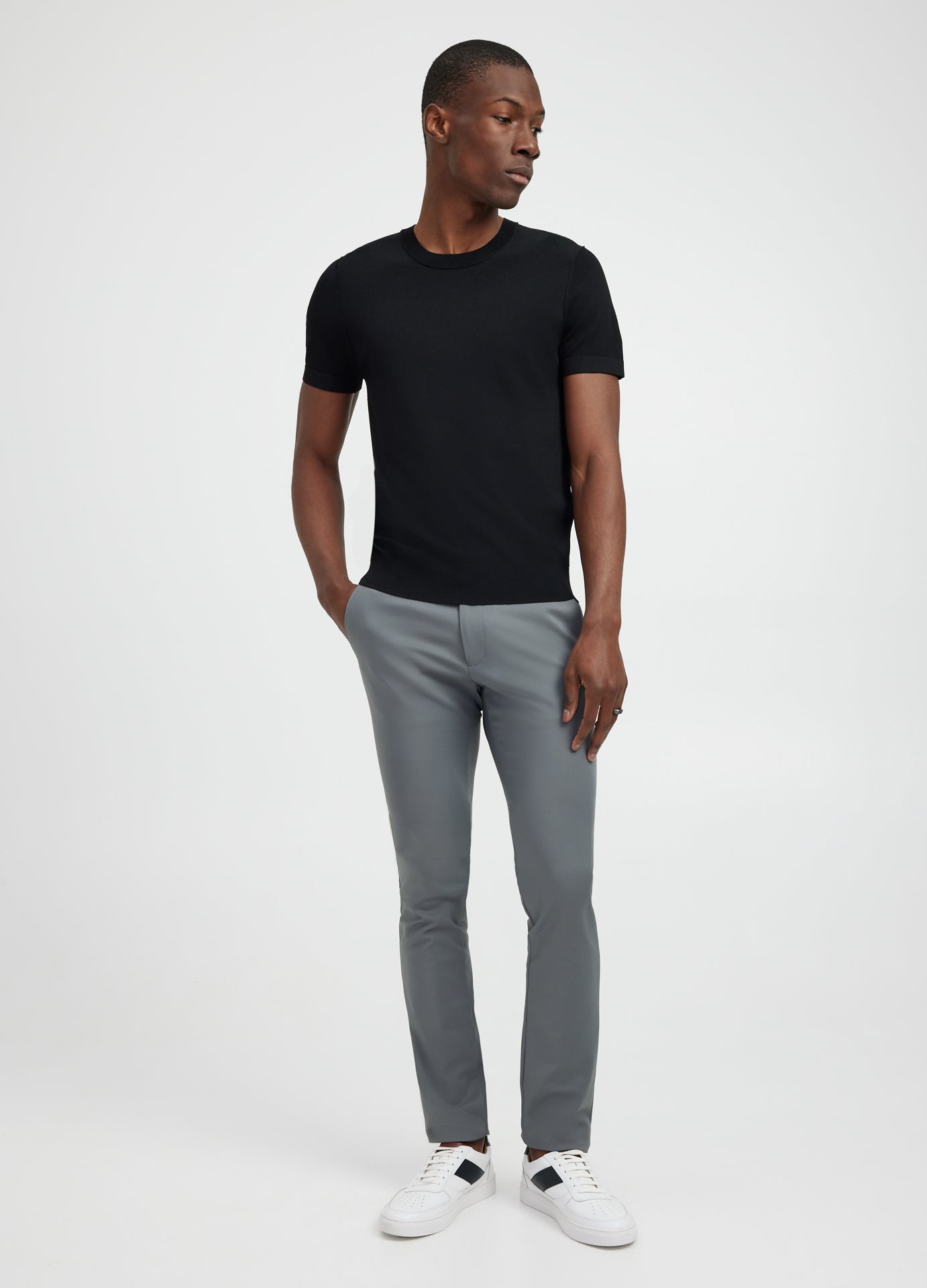 Tech Cotton Stretch Slim Pant Slate