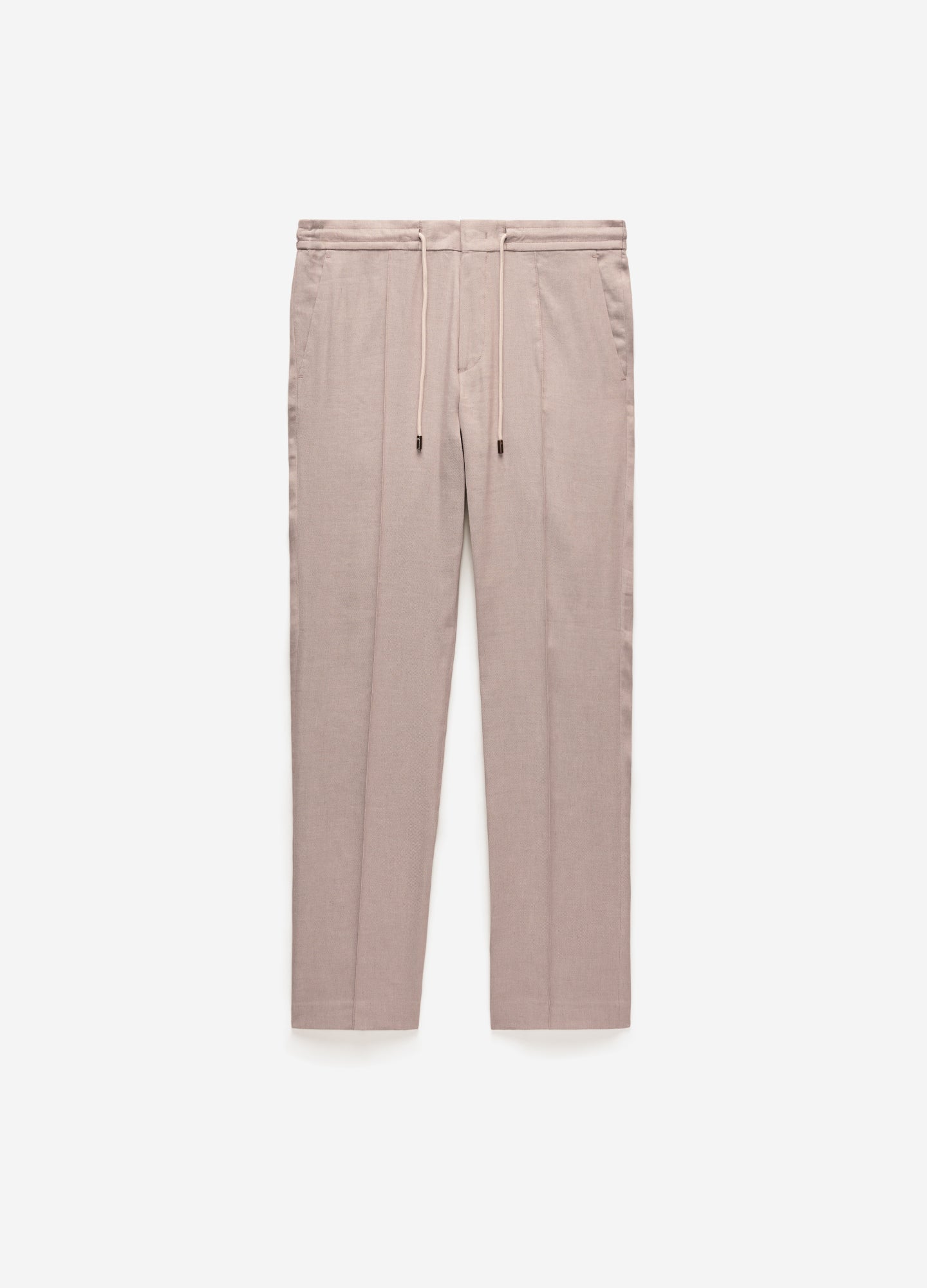 Linen Blend Drawstring Pants Natural