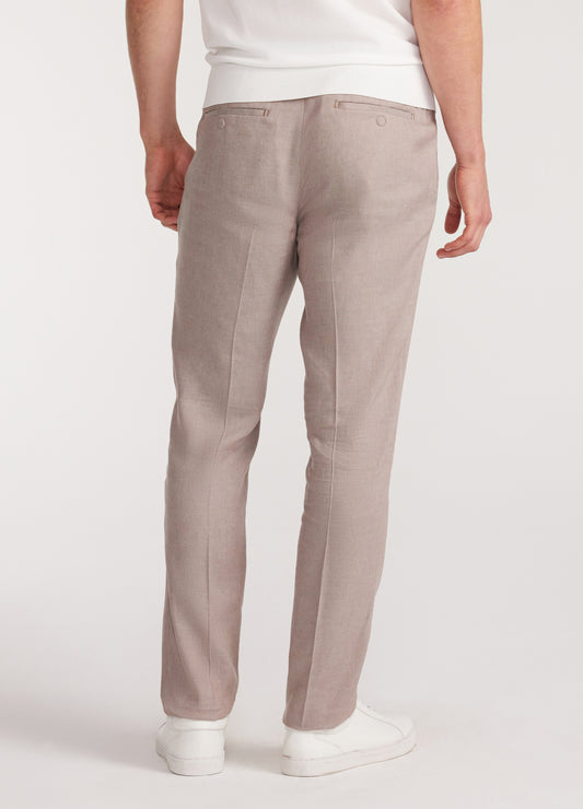 Linen Blend Drawstring Pants Natural