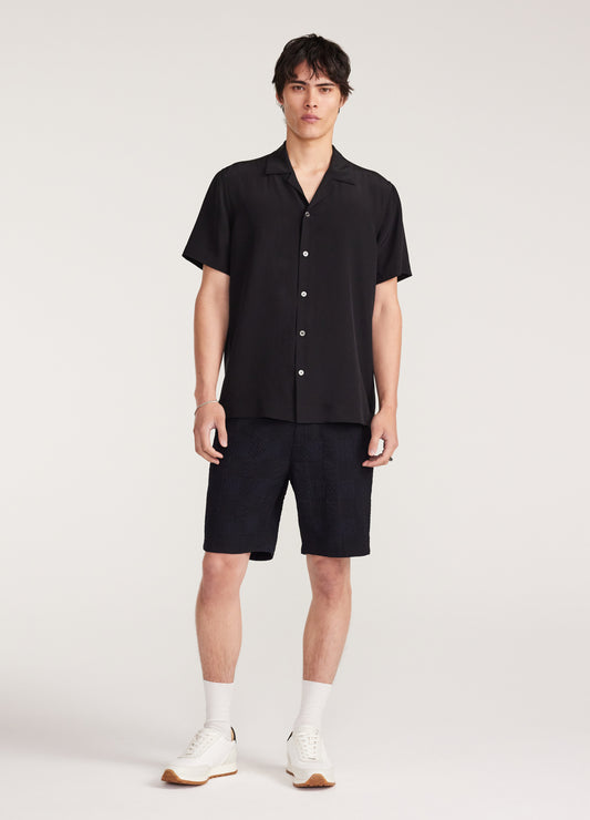 Seersucker Check Shorts Navy