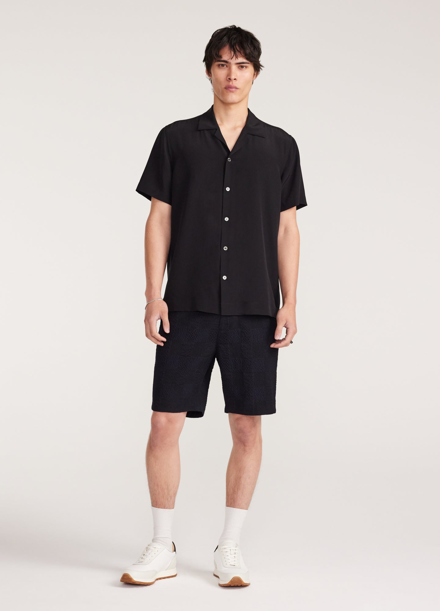 Seersucker Check Shorts Navy