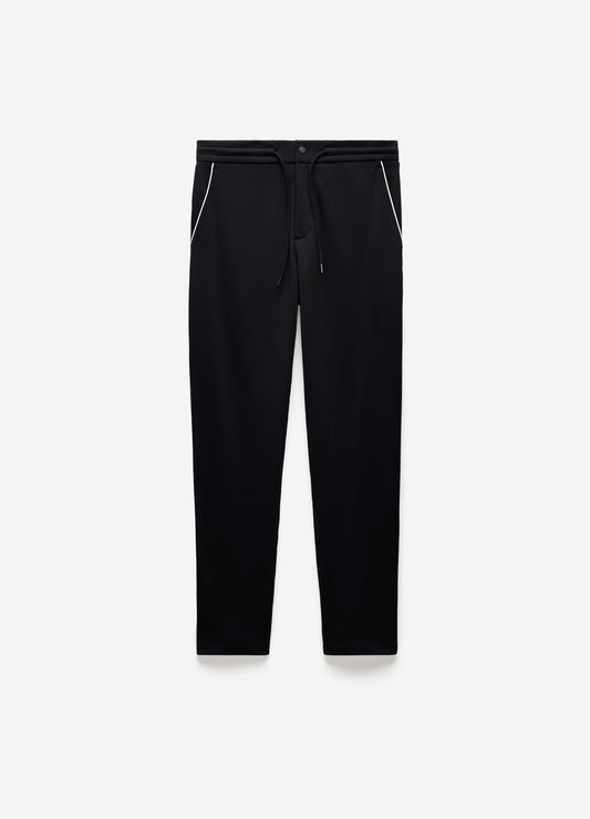 Contrast Jersey Track Pants Black