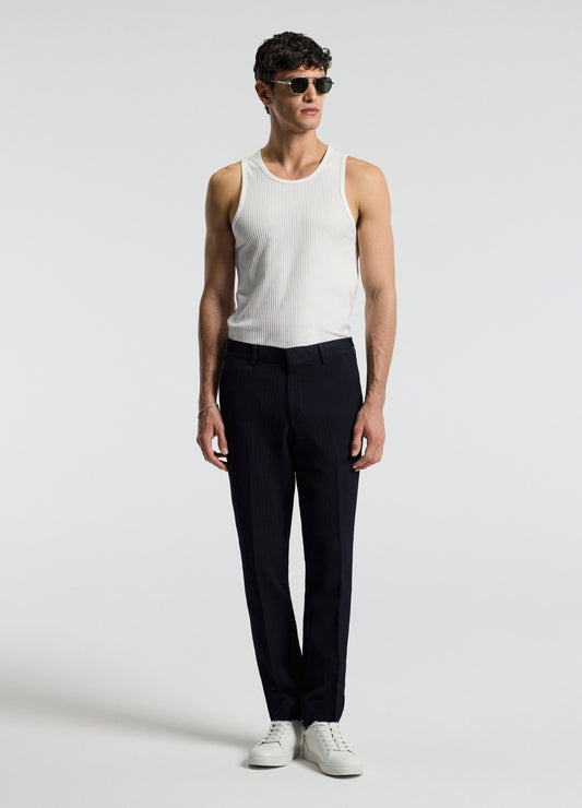 Herringbone Jacquard Pants Navy