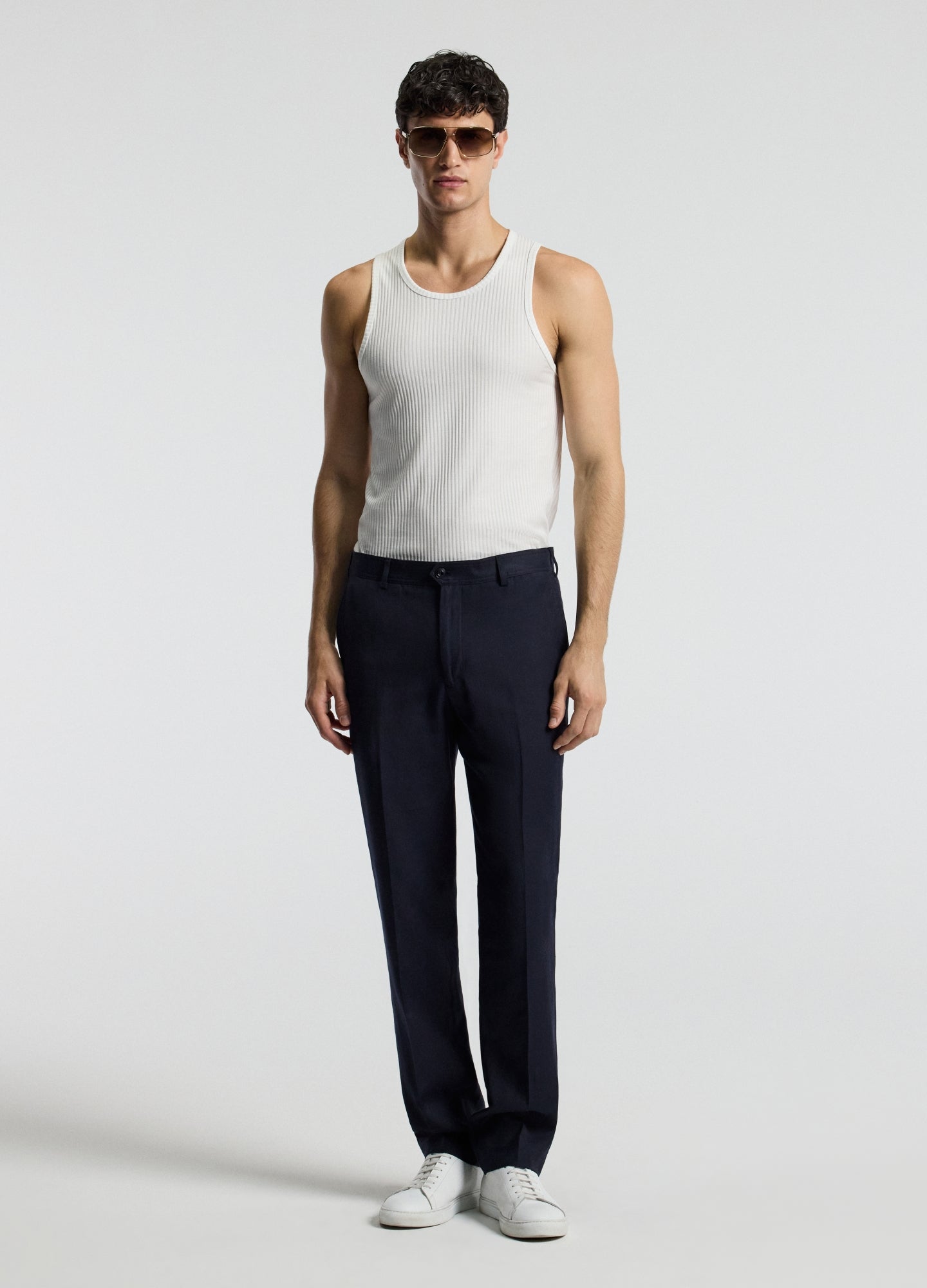 Linen Blend Pants Navy