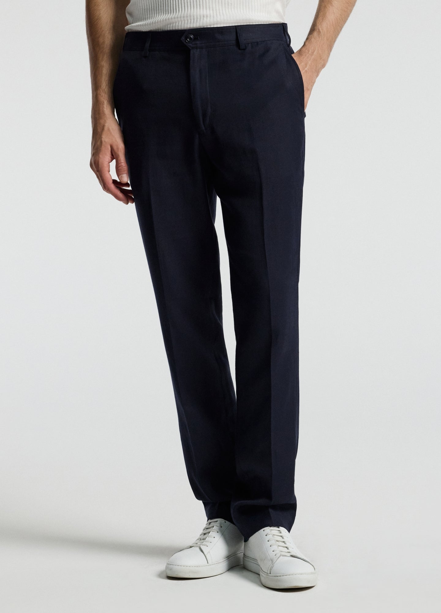 Linen Blend Pants Navy