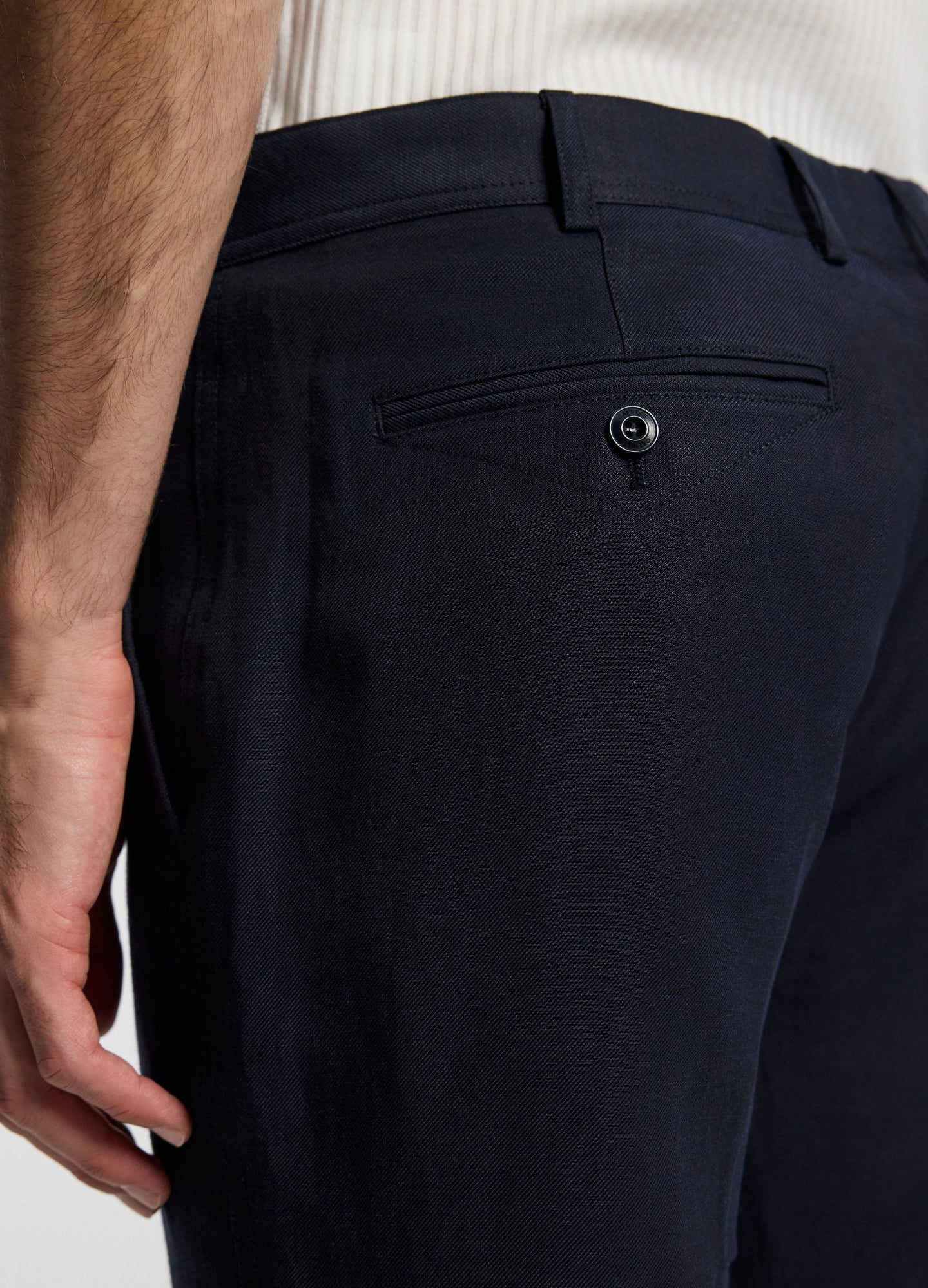Linen Blend Pants Navy