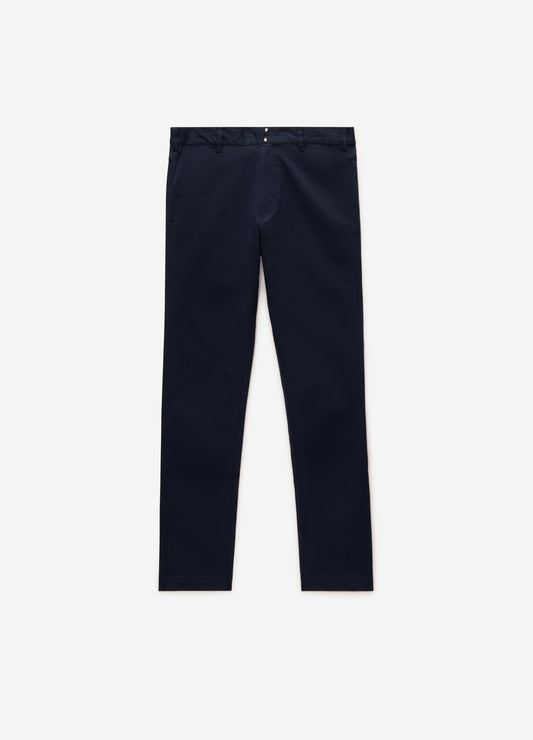 Slim Cotton Lyocell Chino Pants Navy