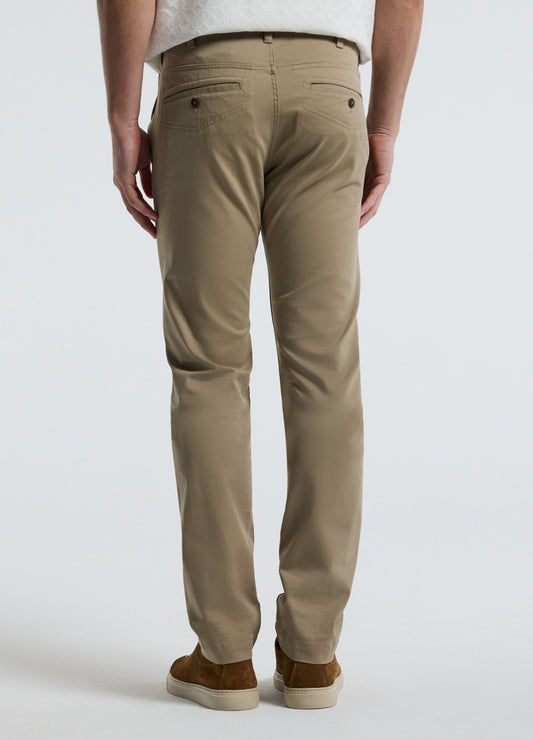 Slim Cotton Lyocell Chino Pants Walnut