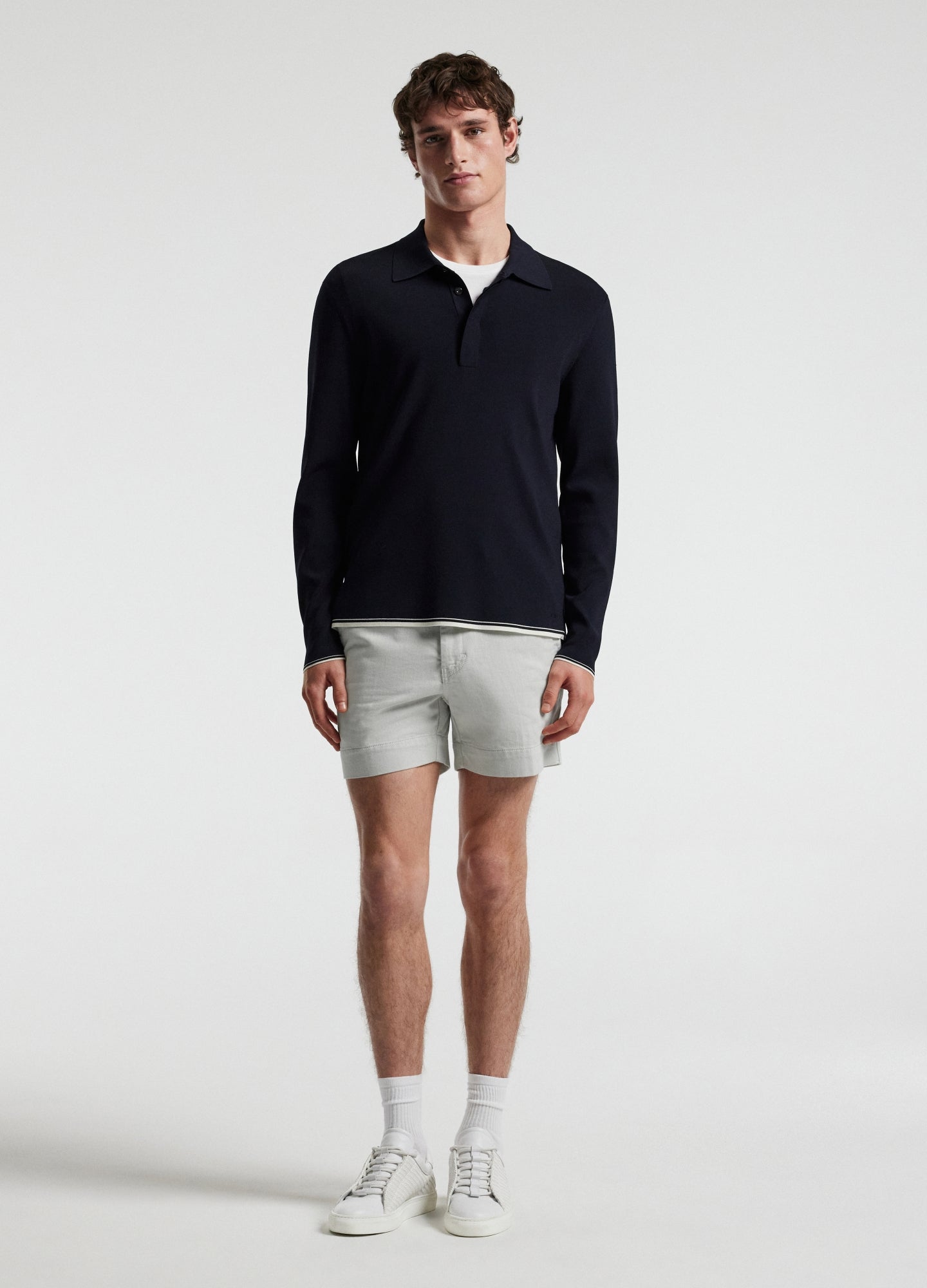 Dobby Denim Shorts Almond