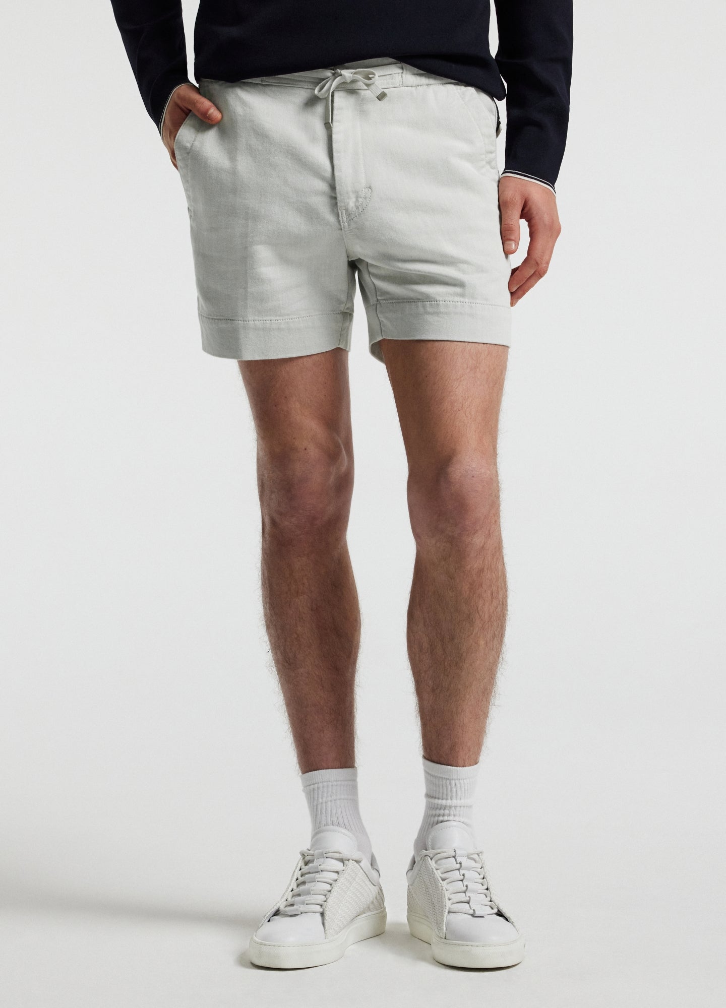 Dobby Denim Shorts Almond