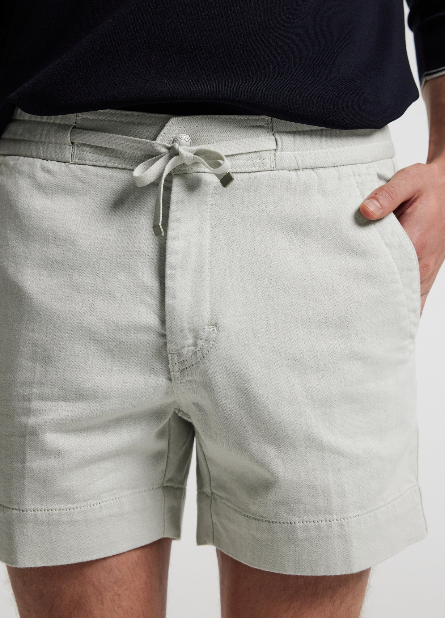 Dobby Denim Shorts Almond