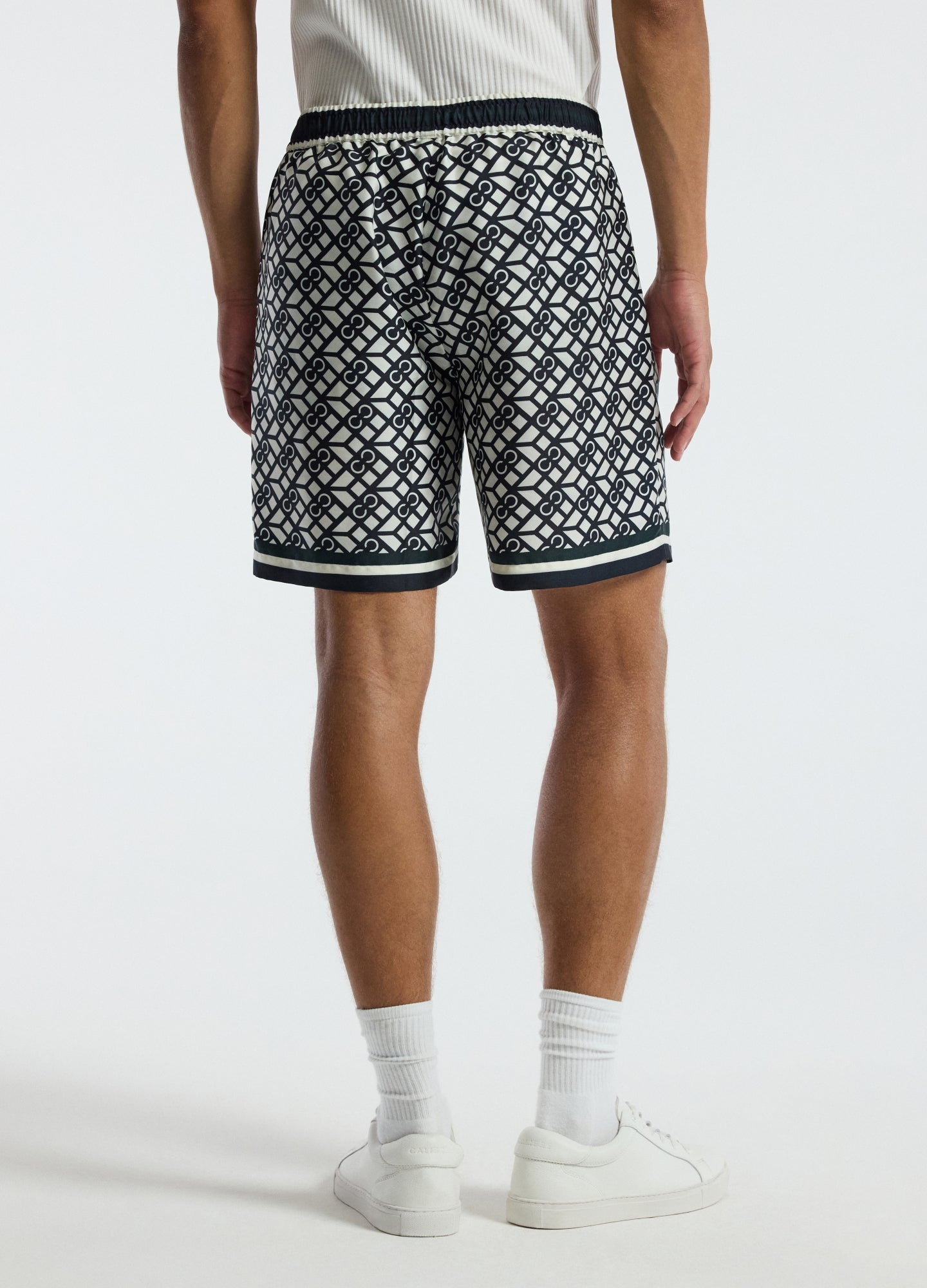 Monogram Scarf Print Shorts Navy