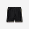Stripe Trim Textured Shorts Black