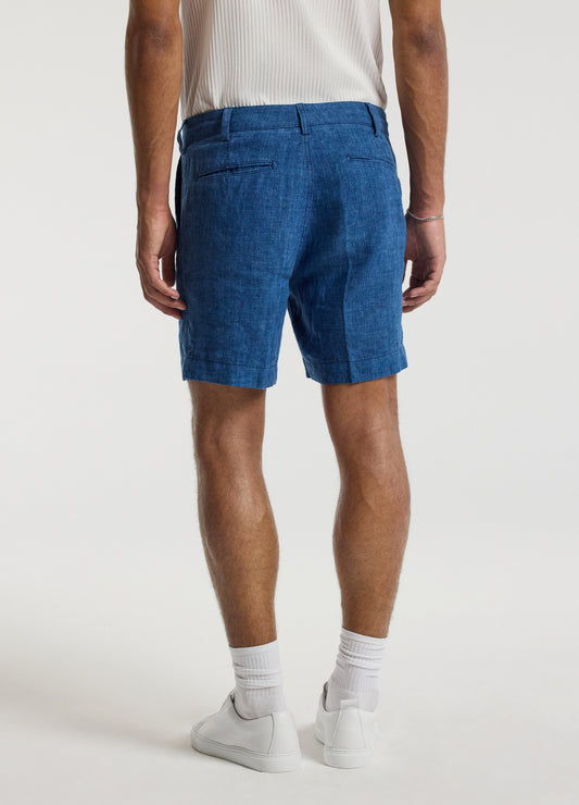 Washed Linen Shorts Indigo
