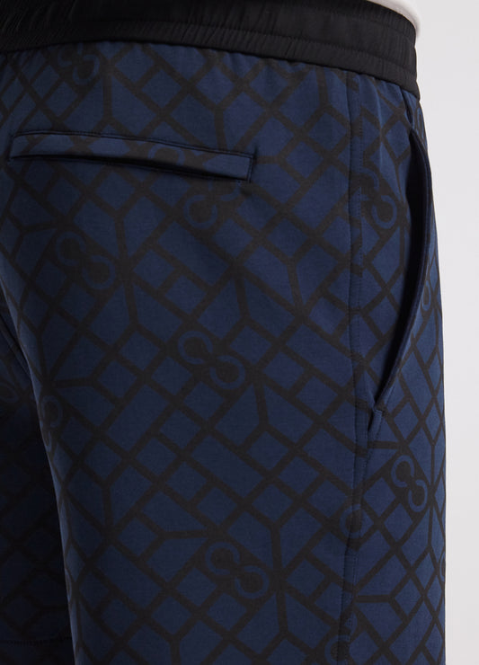 Monogram Print Sweatshorts Mid Blue