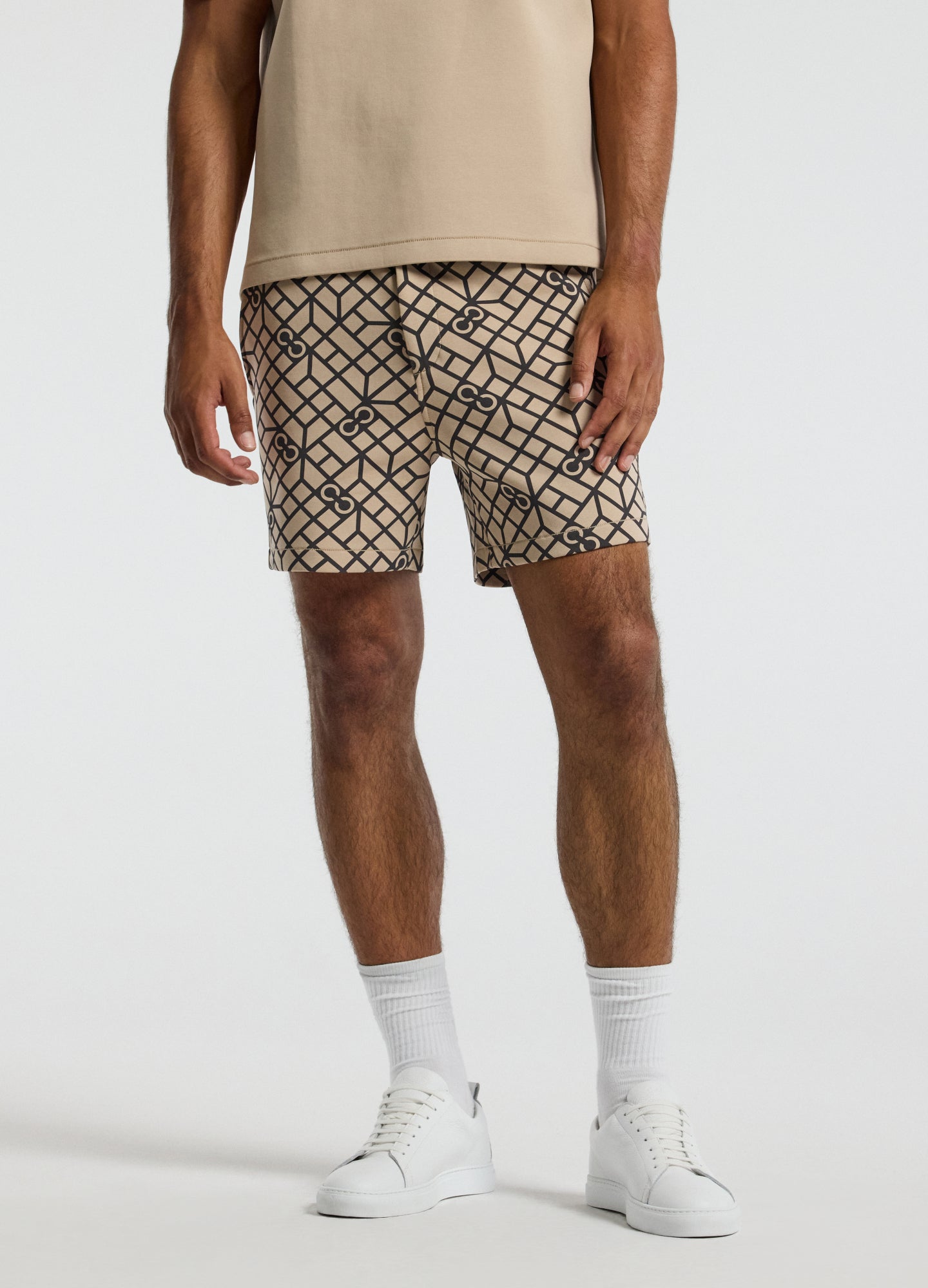 Monogram Print Sweatshorts Dune