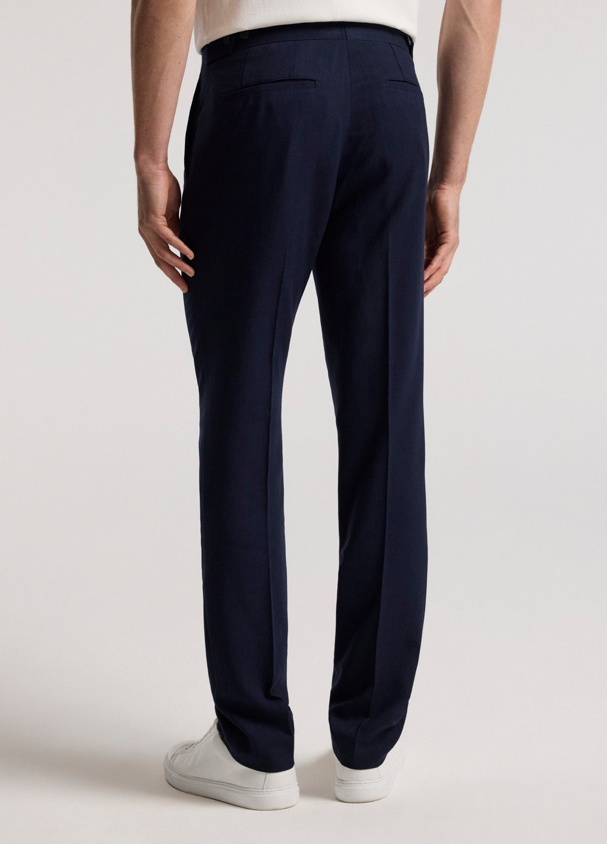 Slim Stretch Textured Pants Navy