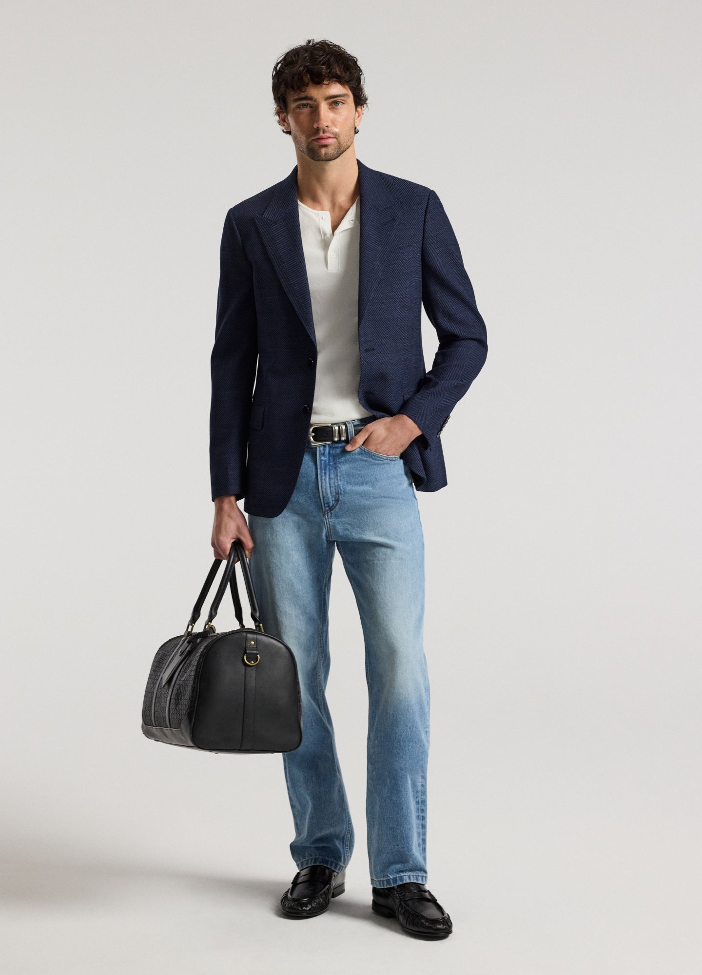 Straight Fit Bleached Jeans Light Blue