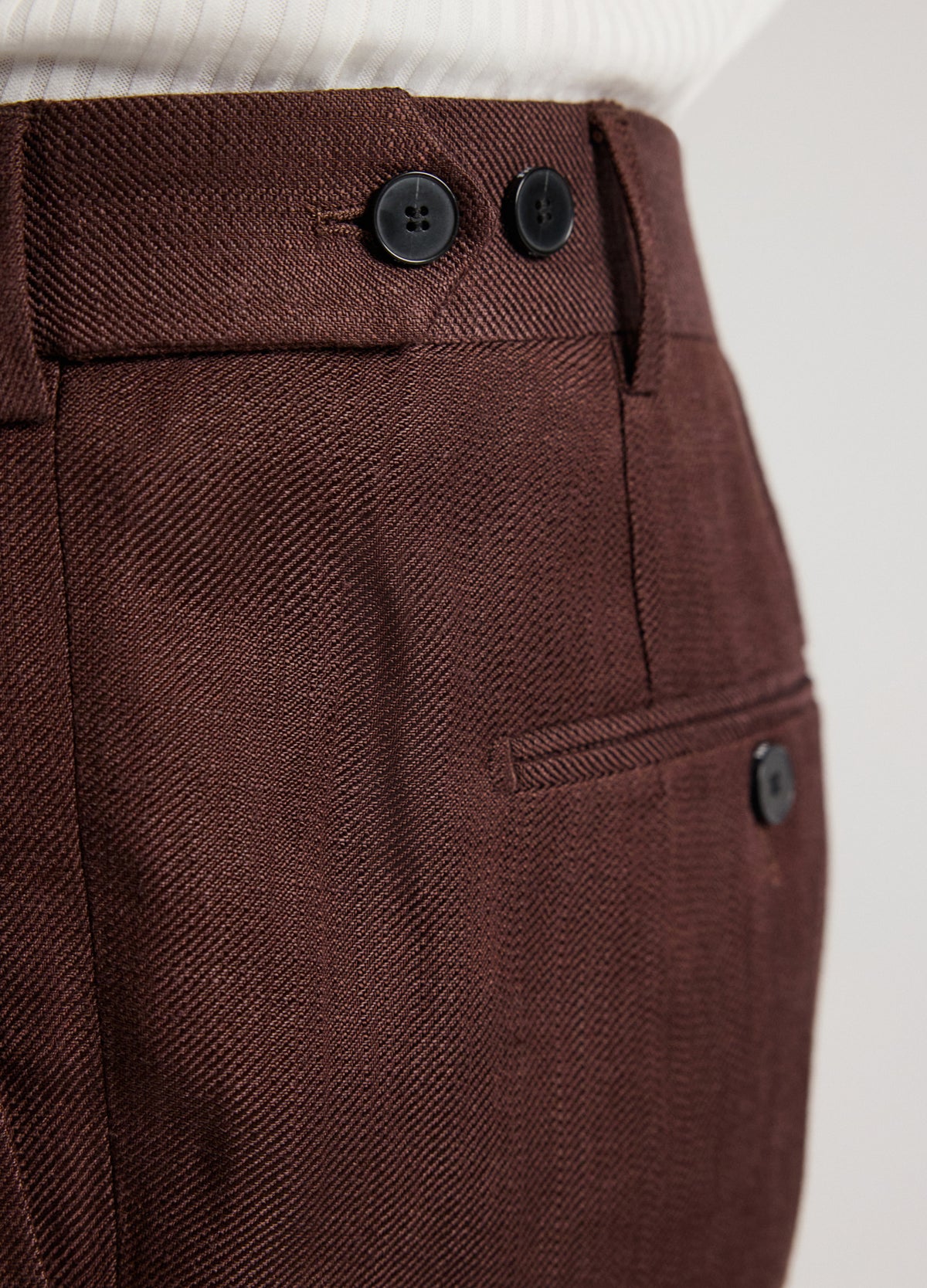 Tailored Twill Linen Blend Shorts Bourbon