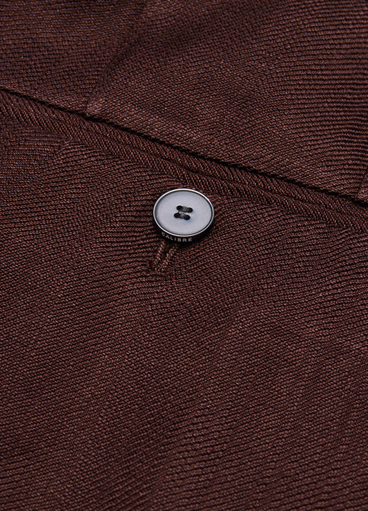 Tailored Twill Linen Blend Shorts Bourbon
