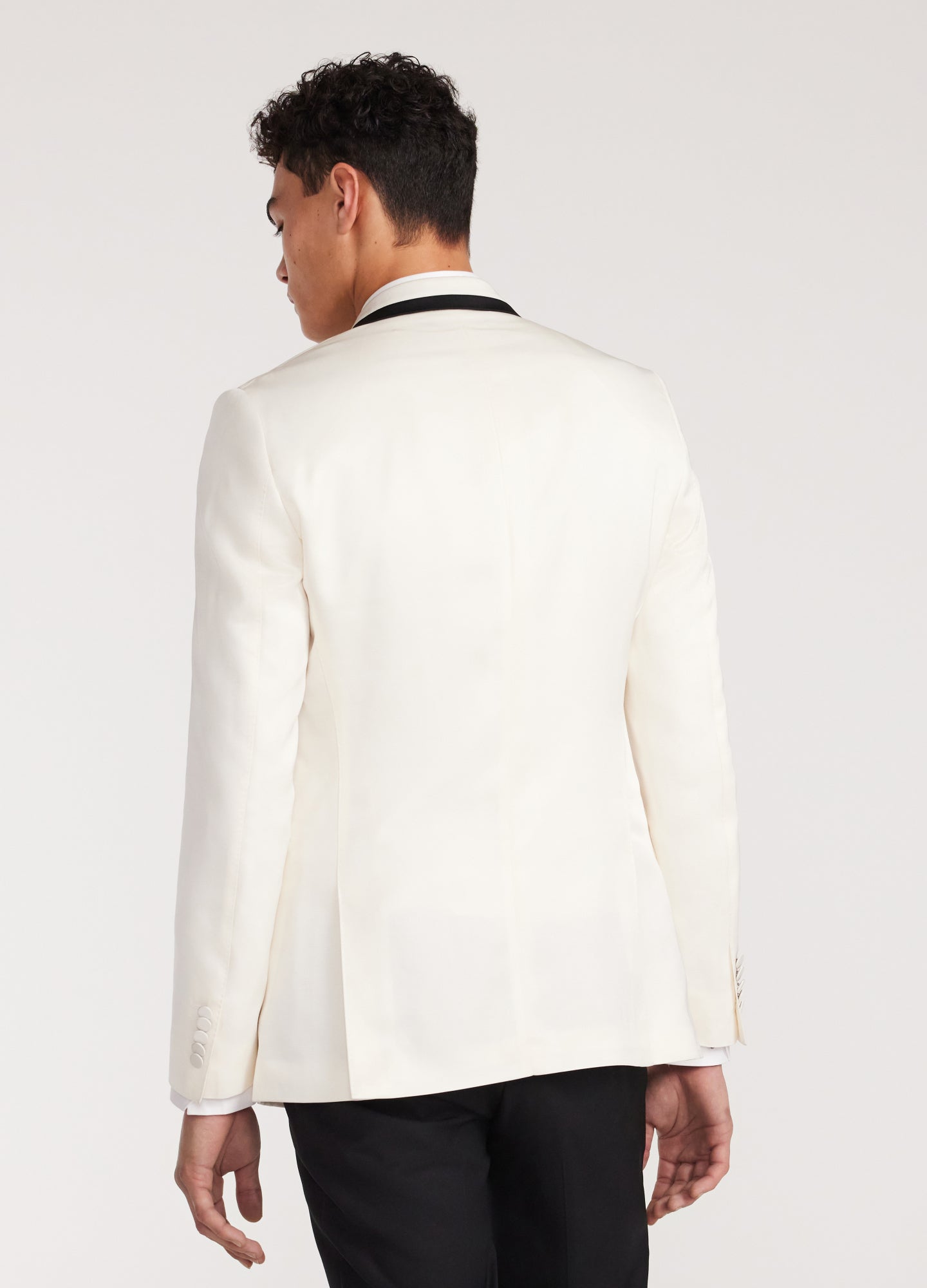 Lapel Detail Tuxedo Jacket Ivory