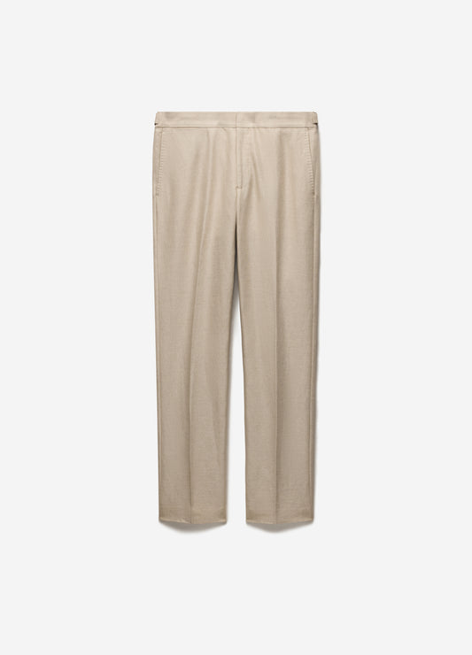 Linen Cotton Twill Suit Pants Natural