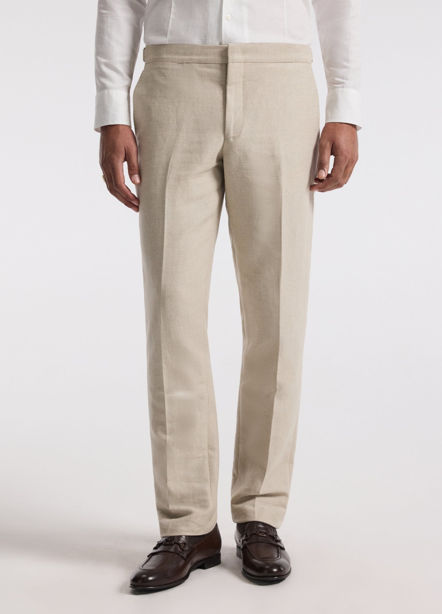 Linen Cotton Twill Suit Pants Natural