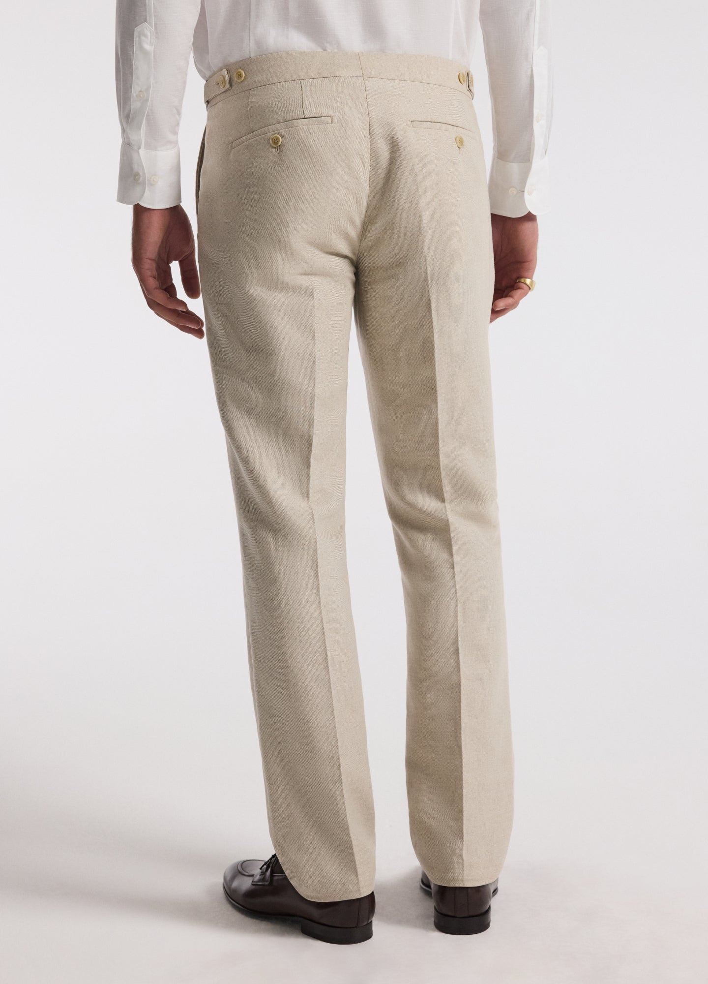 Linen Cotton Twill Suit Pants Natural