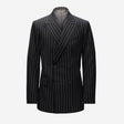 Pinstripe Double-Breasted Jacket Black