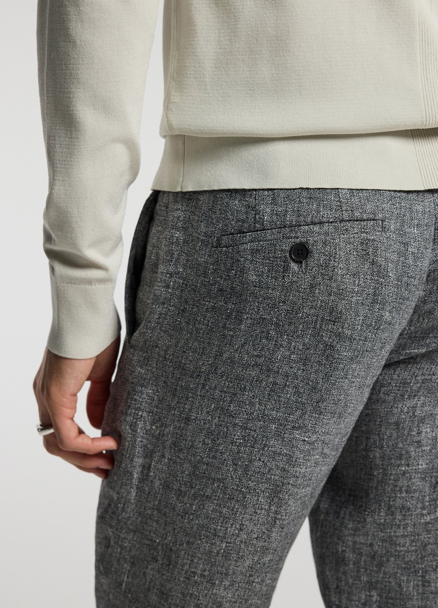 Melange Linen Suit Pants Iron