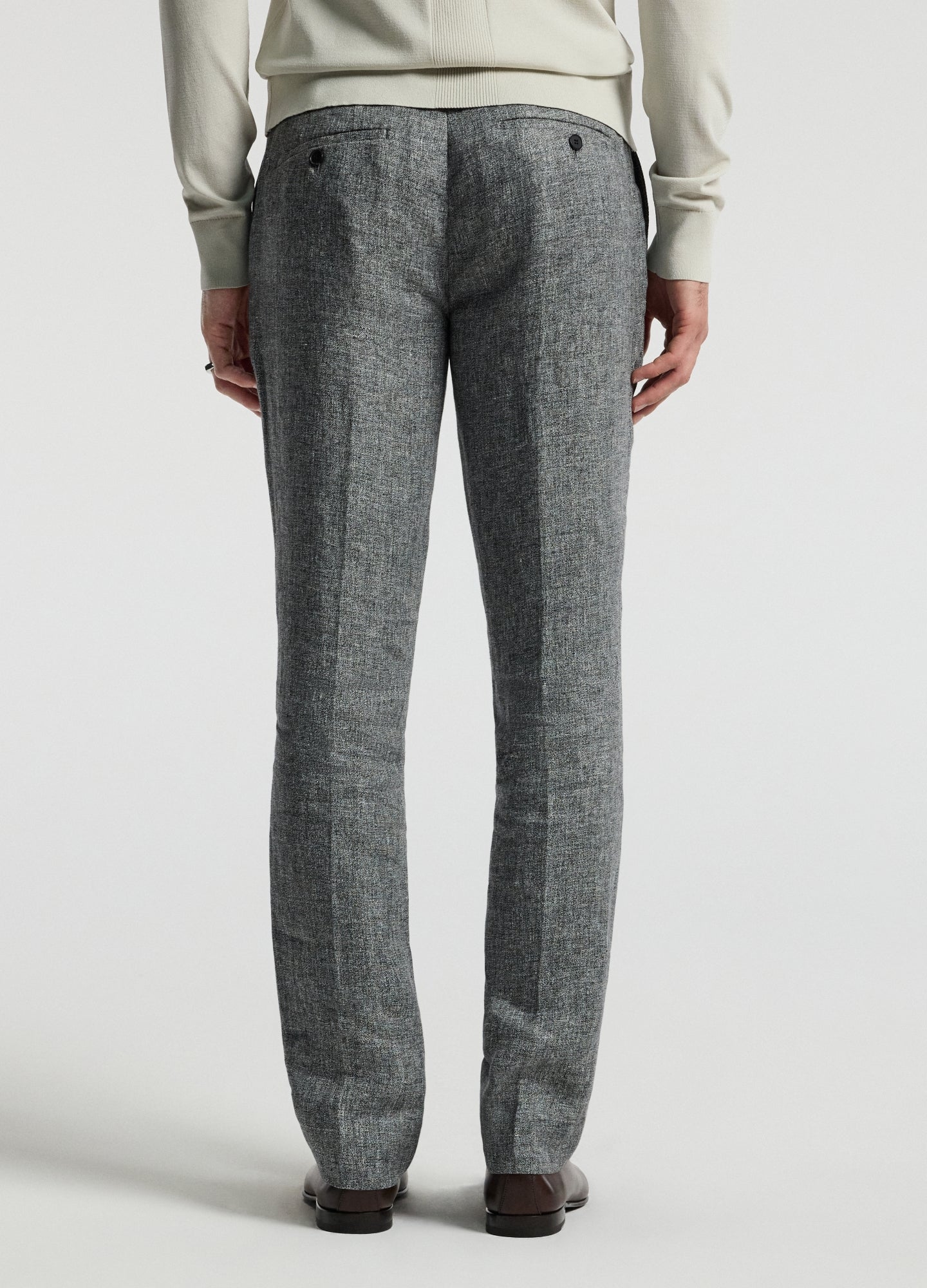 Melange Linen Suit Pants Iron