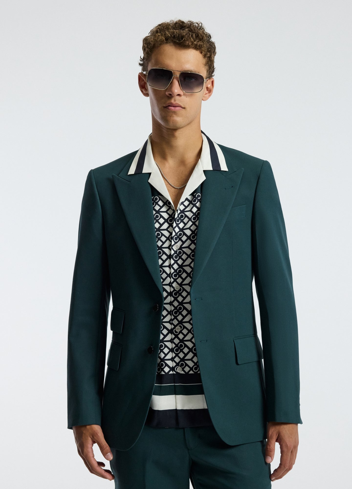 Double Crepe Suit Jacket Hunter Green