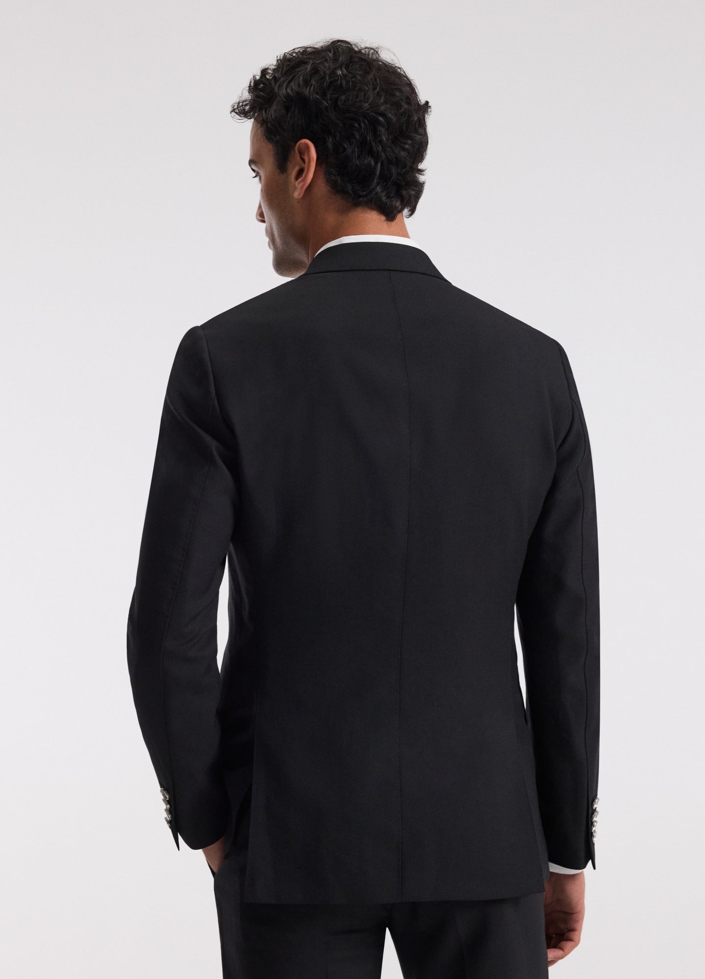 Wool Double-Breasted Blazer Black