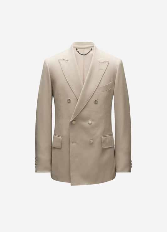 Wool Double-Breasted Blazer Sand