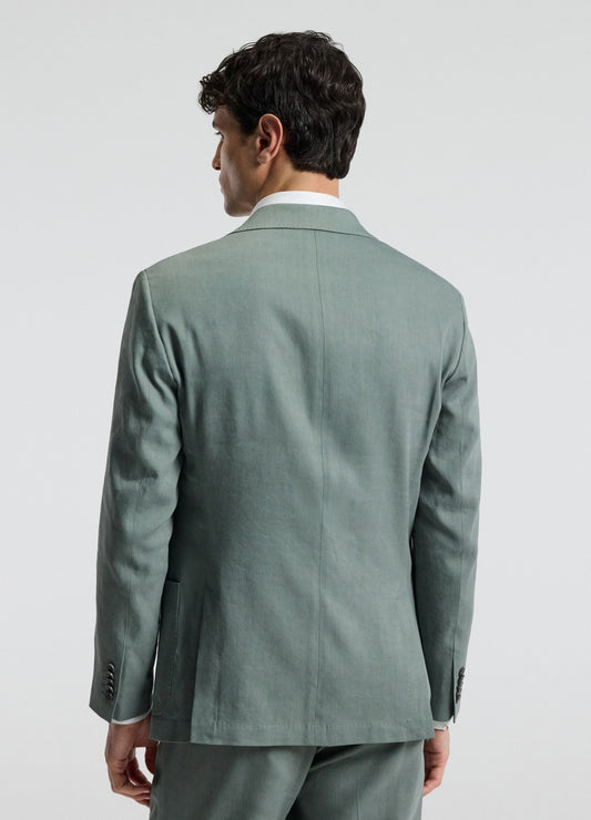 Stretch Linen Suit Jacket Neo Green