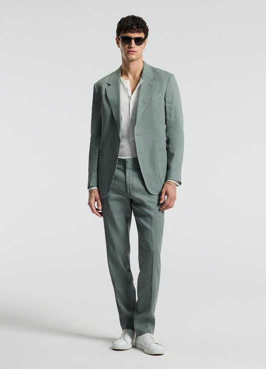 Stretch Linen Suit Jacket Neo Green