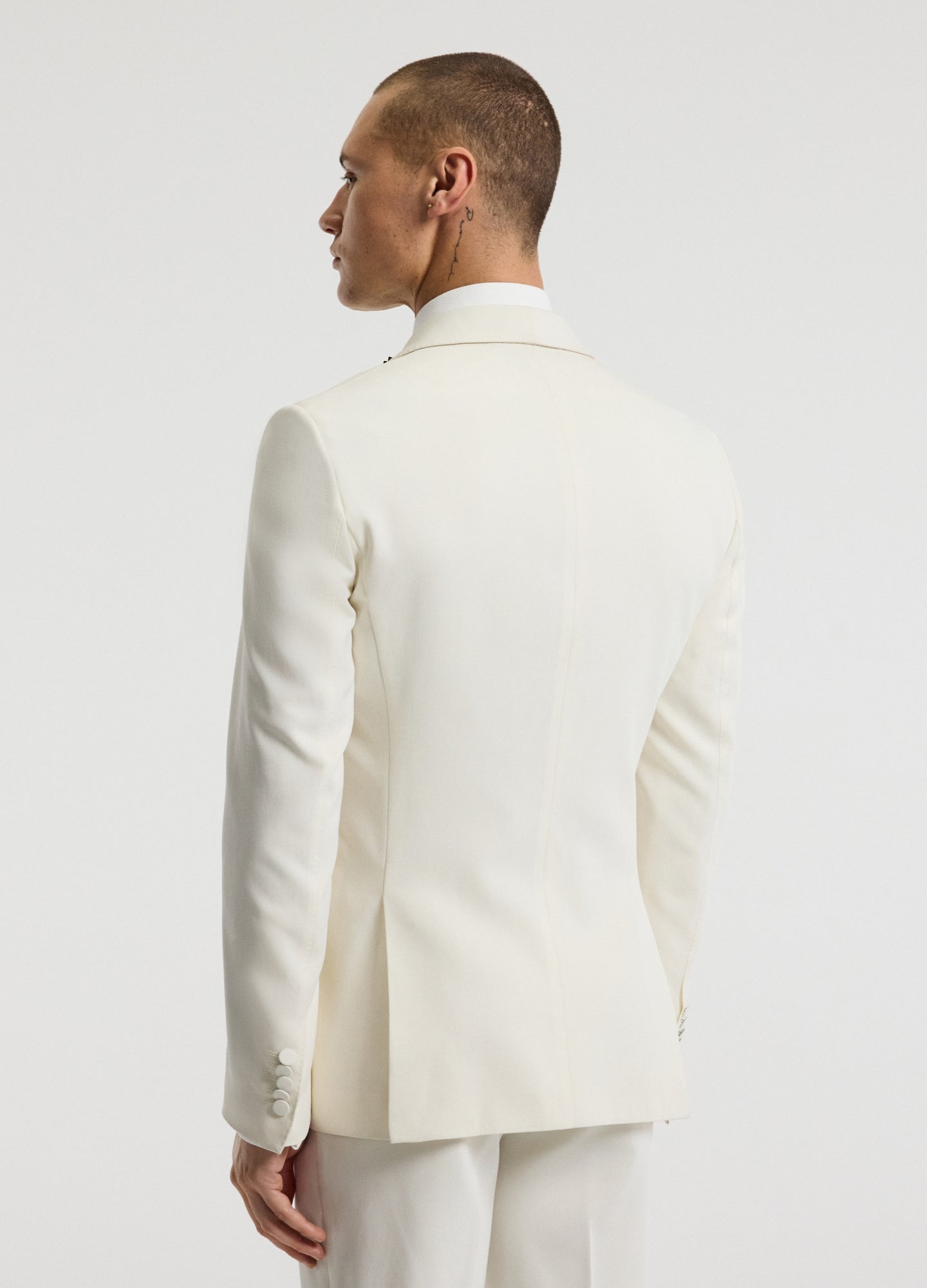 Shawl Collar Tuxedo Jacket Ivory