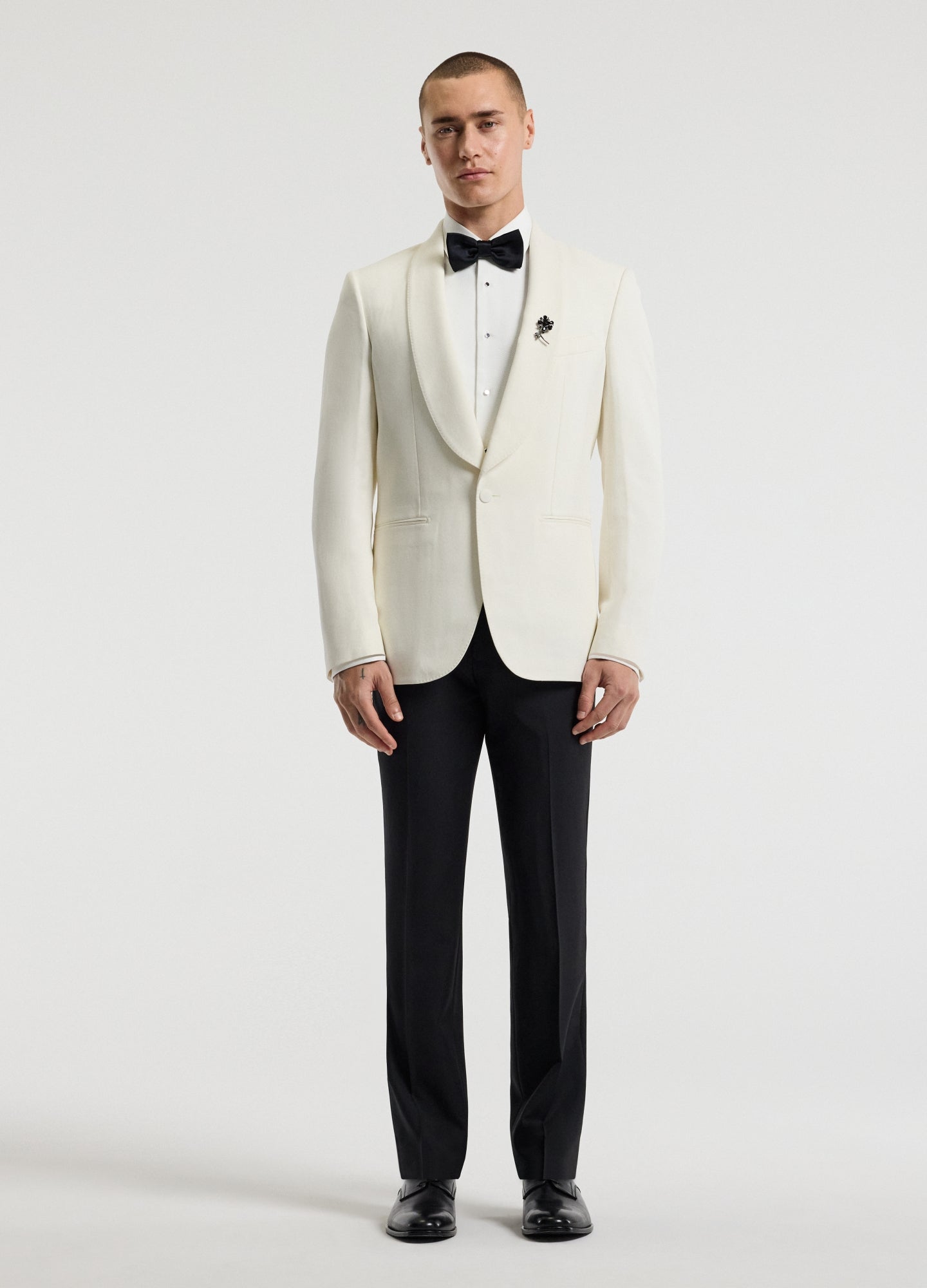 Shawl Collar Tuxedo Jacket Ivory