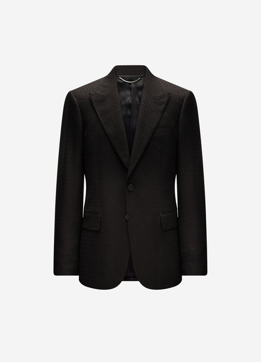 Jacquard Wool Suit Jacket Chocolate