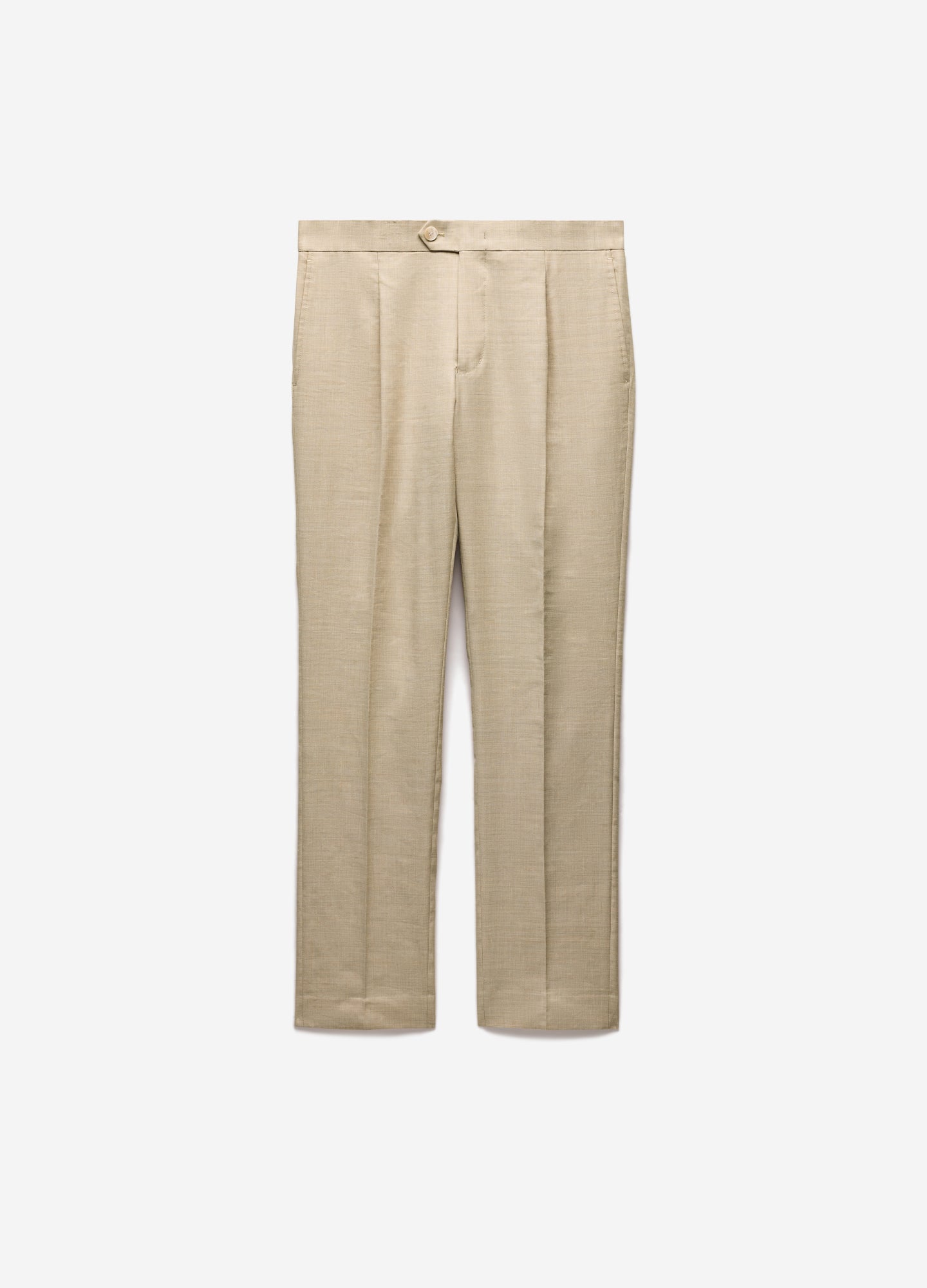 Slim Linen Wool Suit Pants Natural