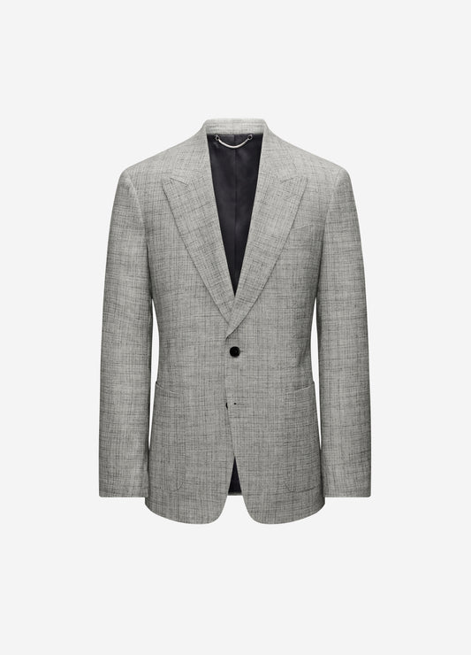 Crossweave Suit Jacket Silver