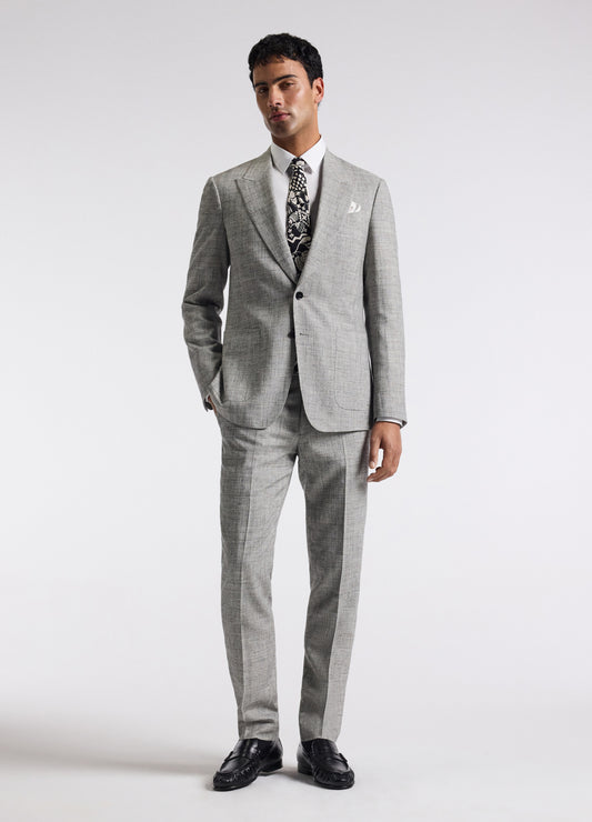 Crossweave Suit Jacket Silver