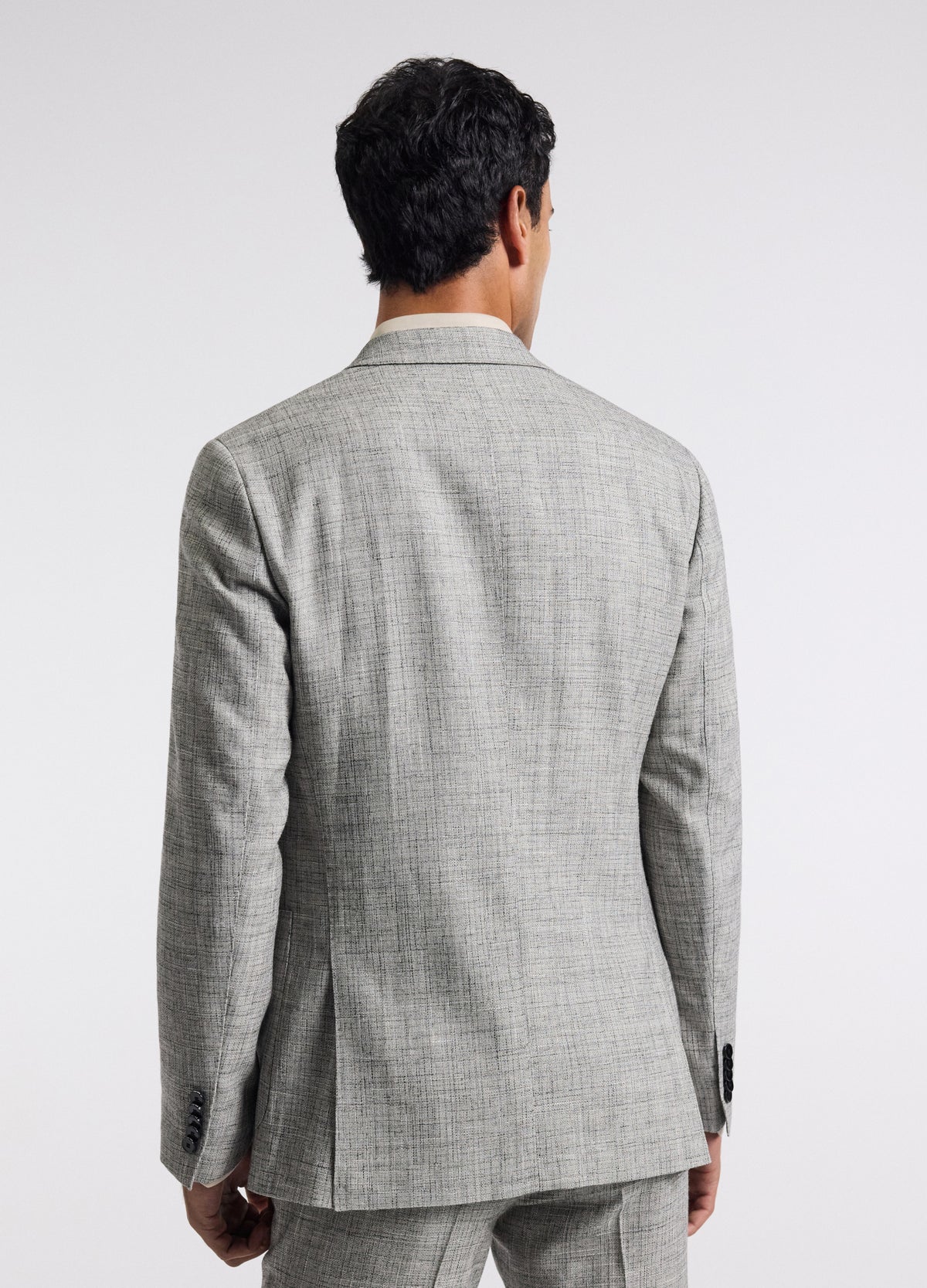 Crossweave Suit Jacket Silver