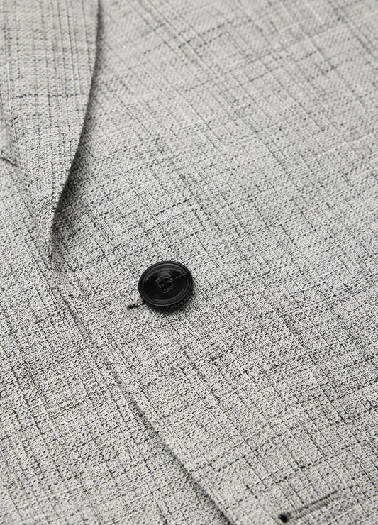 Crossweave Suit Jacket Silver