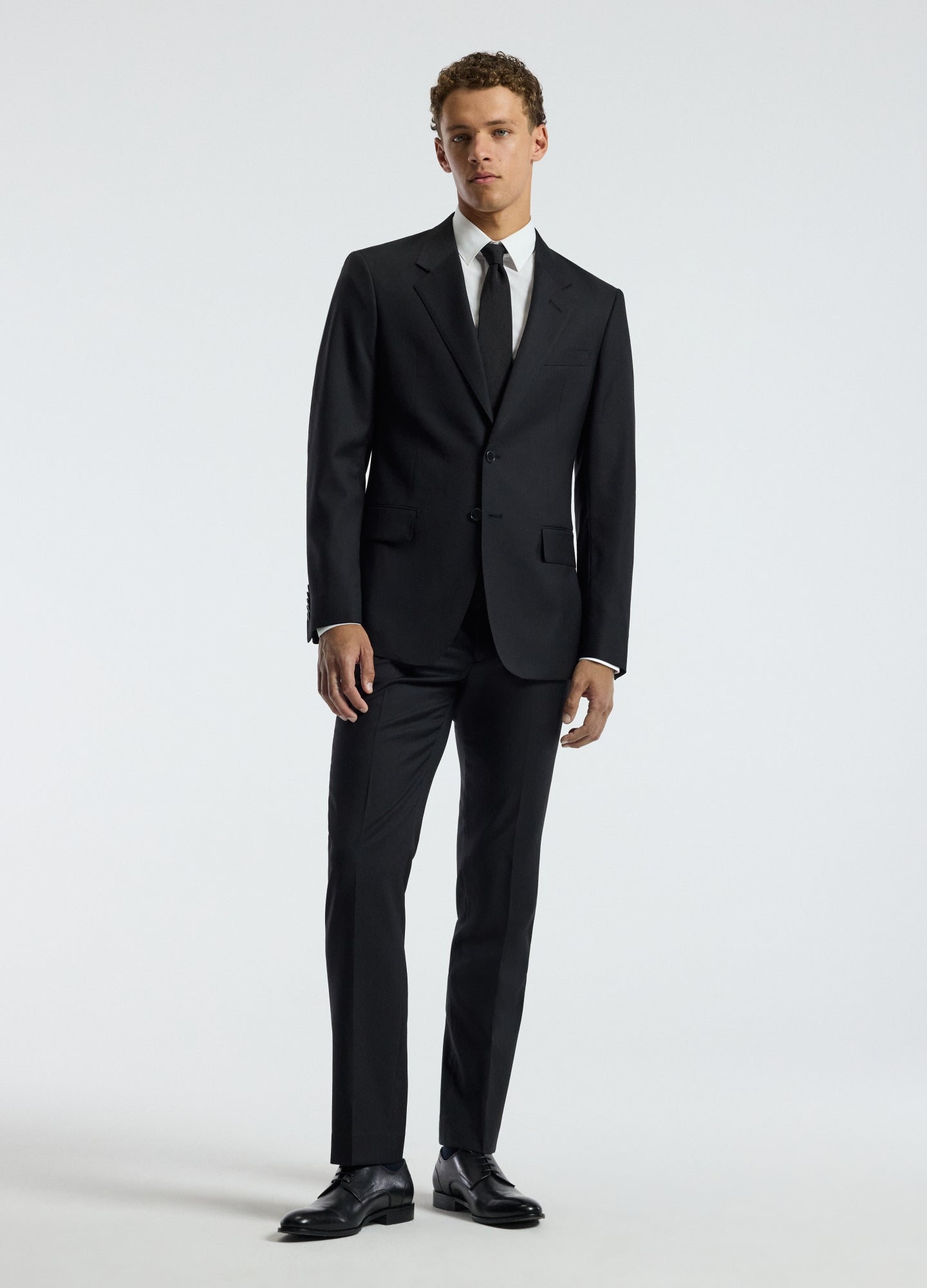 Wool Twill Suit Jacket Black